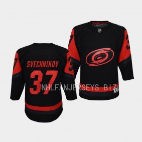 Carolina Hurricanes #37 Andrei Svechnikov 2023 NHL Stadium Series Player Black Youth Jersey