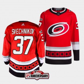 Carolina Hurricanes 2022-23 Alternate Andrei Svechnikov #37 Red Jersey 25th Anniversary