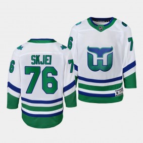 Carolina Hurricanes #76 Brady Skjei Whalers Replica White Youth Jersey