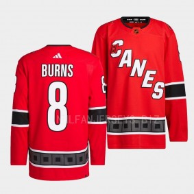 Brent Burns Carolina Hurricanes 2022 Reverse Retro 2.0 Red #8 Authentic Primegreen Jersey Men's