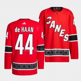 Calvin de Haan Carolina Hurricanes 2022 Reverse Retro 2.0 Red #44 Authentic Primegreen Jersey Men's