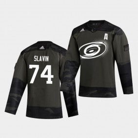 Jaccob Slavin #74 Hurricanes 2019 Veterans Day Authentic Men's Jersey