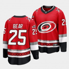 Carolina Hurricanes #25 Ethan Bear 25th Anniversary Red Premier Jersey