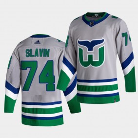 Carolina Hurricanes 2021 Reverse Retro Jaccob Slavin Green Special Edition Authentic Jersey