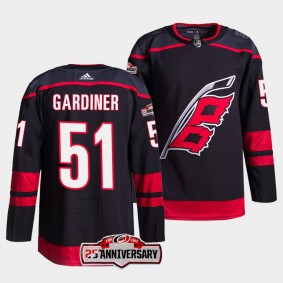 Jake Gardiner #51 Carolina Hurricanes 2022-23 Authentic Home Black Jersey 25th Anniversary