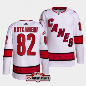 Carolina Hurricanes 25th Anniversary Jesperi Kotkaniemi #82 White Jersey 2022-23 Authentic Away