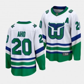 Carolina Hurricanes Sebastian Aho Whalers White Premier Breakaway Jersey Men's